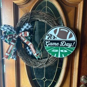 Football Game Day Wreath with Bow